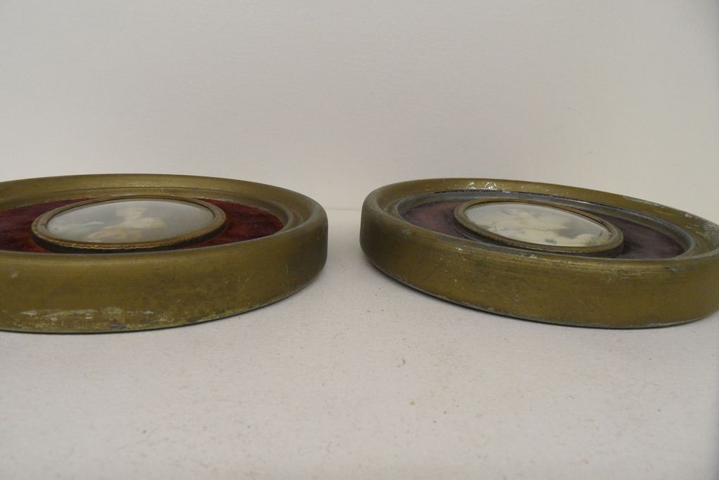 Vintage - Pair of Cameo Pictures - George Romney Vintage - Pair of Cameo Pictures - George Romney