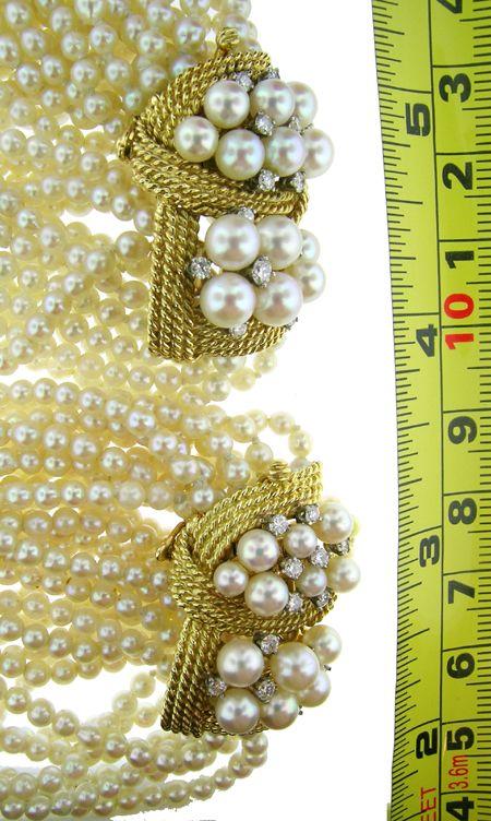 Retro Japanese Pearl, Diamond and Gold Satoire Retro Japanese Pearl, Diamond and Gold Satoire
