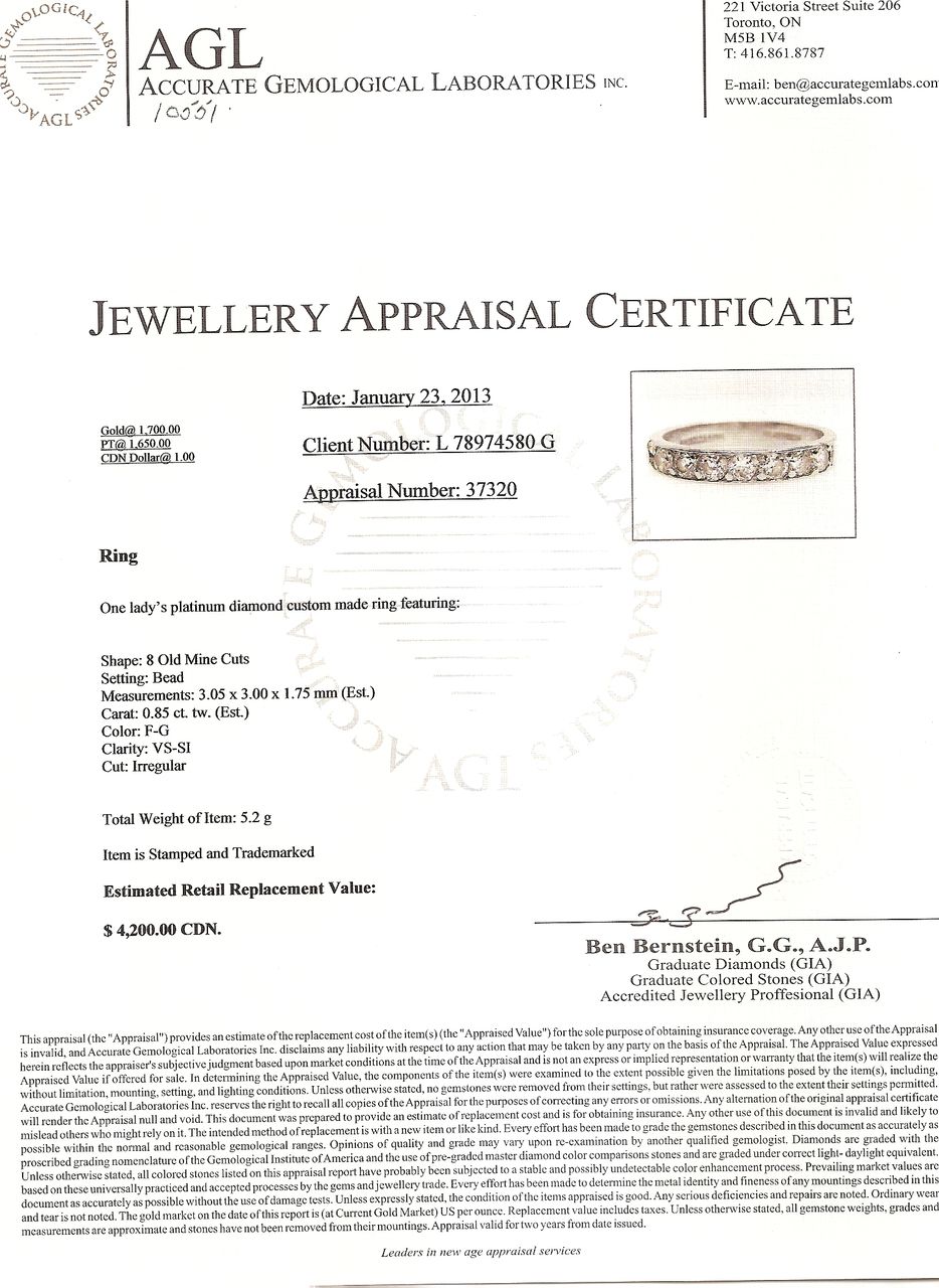 Vintage Diamond and Platinum Demi Band Vintage Diamond and Platinum Demi Band