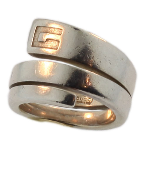 Signature Gucci Wrap Around Sterling Silver Ring Signature Gucci Wrap Around Sterling Silver Ring