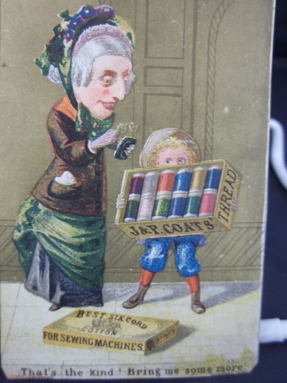 J & P Coats Cotton Thread Trade Card J & P Coats Cotton Thread Trade Card