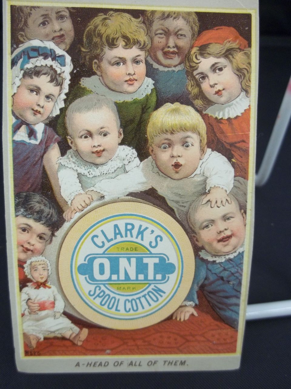 Clark's O.N.T. Spool Cotton Thread Trade Card Clark's O.N.T. Spool Cotton Thread Trade Card