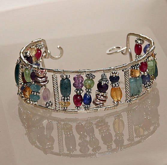 Fine Quality Gemstones and Sterling Silver Bracelet Fine Quality Gemstones and Sterling Silver Bracelet