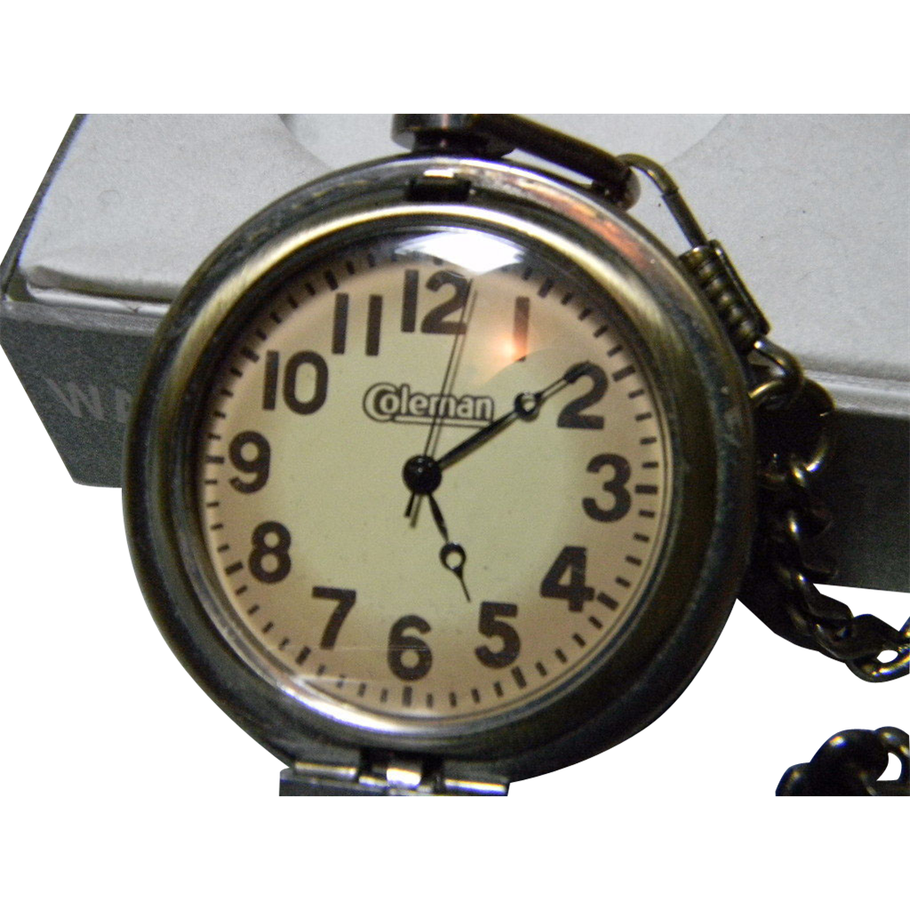 Coleman Outdoors Pocket Watch w/ Hunter Case from carolines on Ruby Lane