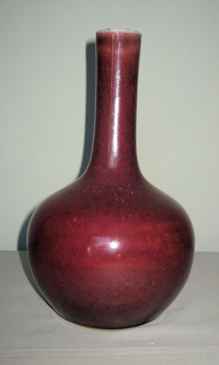 Early 19th C. Chinese Dark Oxblood Porcelain Vase Early 19th C. Chinese Dark Oxblood Porcelain Vase