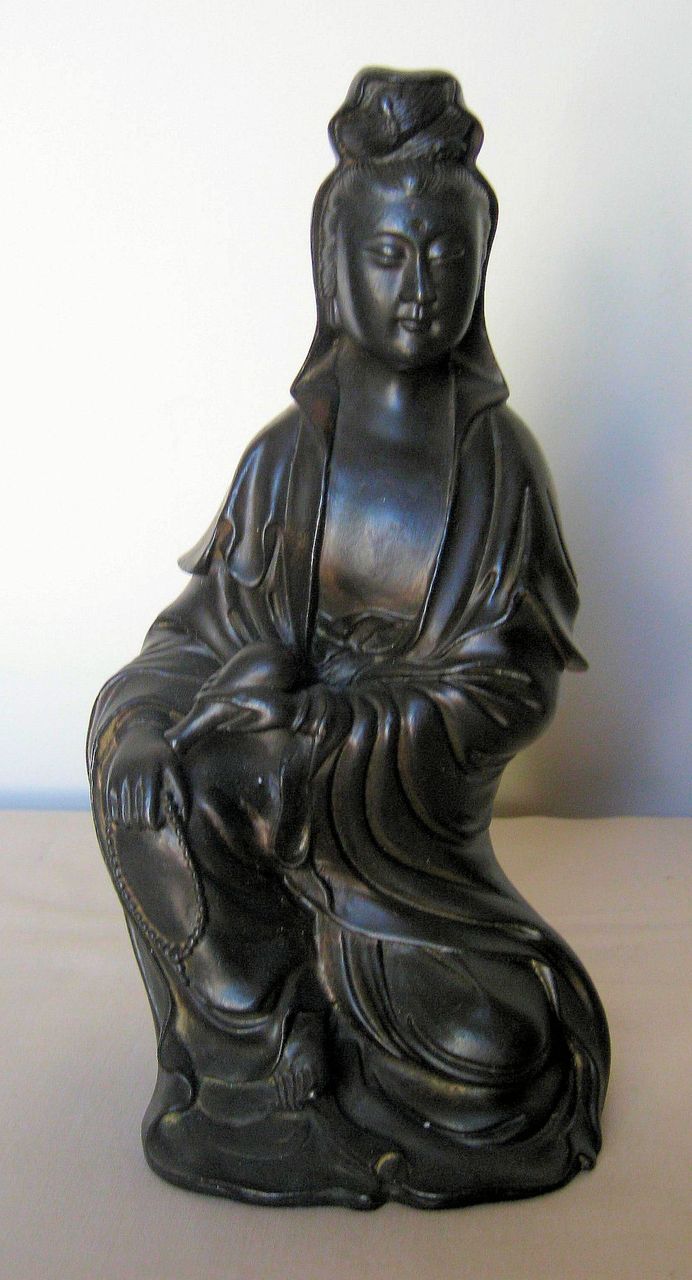19th C. Chinese Bronze Seated Guanyin 19th C. Chinese Bronze Seated Guanyin