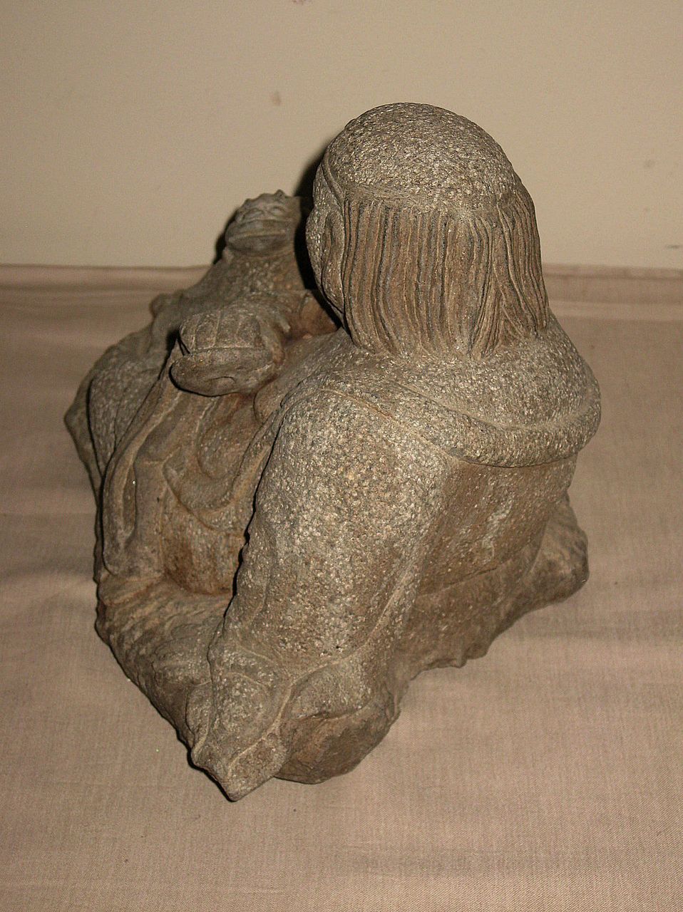 Old Chinese Stone Carving of a Reclining Liu Hai Old Chinese Stone Carving of a Reclining Liu Hai