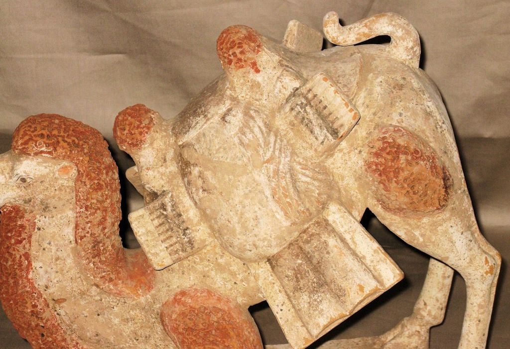 Northern Qi Dynasty Rare Pottery Kneeling Bactrian Camel Northern Qi Dynasty Rare Pottery Kneeling Bactrian Camel