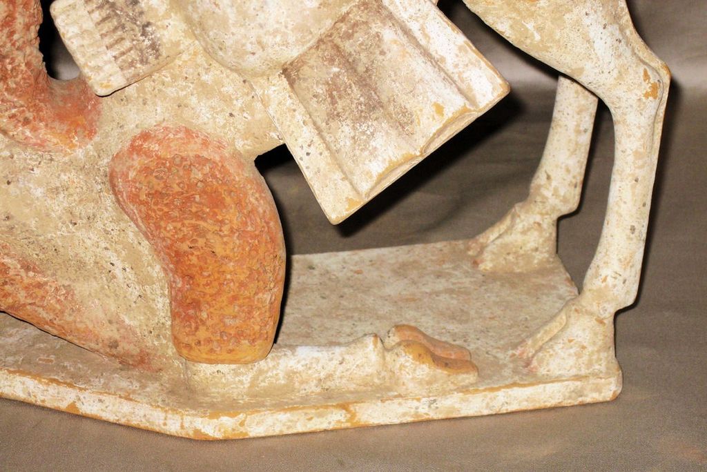 Northern Qi Dynasty Rare Pottery Kneeling Bactrian Camel Northern Qi Dynasty Rare Pottery Kneeling Bactrian Camel