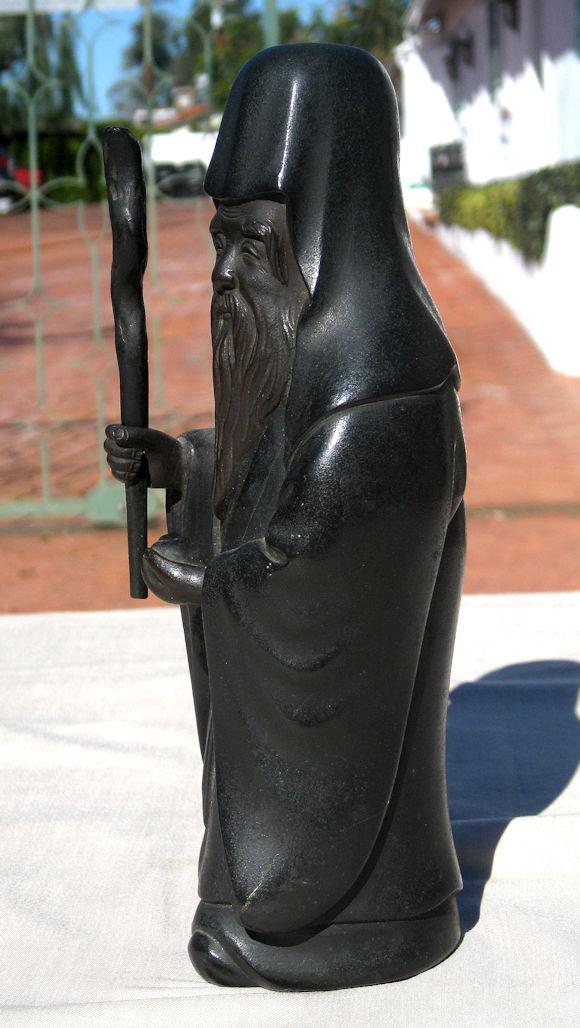 Late Meiji Japanese Bronze Jurojin God of Wisdom and Longevity Late Meiji Japanese Bronze Jurojin God of Wisdom and Longevity