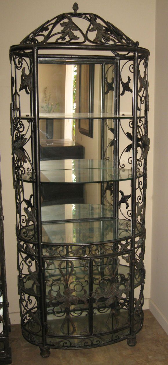 Maitland-Smith Oval Iron Wine Cabinet Maitland-Smith Oval Iron Wine Cabinet
