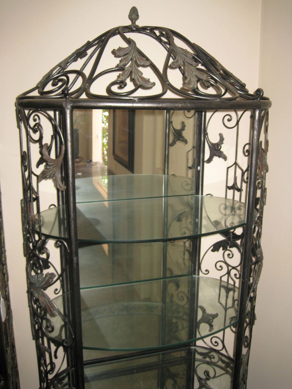 Maitland-Smith Oval Iron Wine Cabinet Maitland-Smith Oval Iron Wine Cabinet