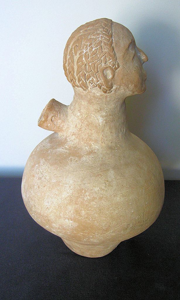 Chinese Neolithic Pottery Jar with a Human Head Spout Chinese Neolithic Pottery Jar with a Human Head Spout