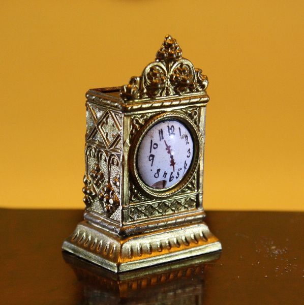 German Ormolu Mantel Clock with Porcelain Dial - Erhard & Sohne German Ormolu Mantel Clock with Porcelain Dial - Erhard & Sohne