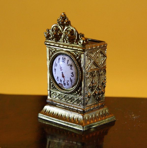 German Ormolu Mantel Clock with Porcelain Dial - Erhard & Sohne German Ormolu Mantel Clock with Porcelain Dial - Erhard & Sohne