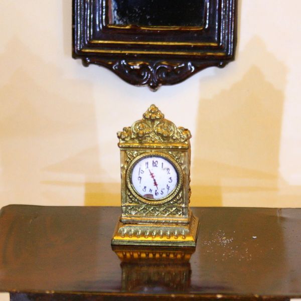 German Ormolu Mantel Clock with Porcelain Dial - Erhard & Sohne German Ormolu Mantel Clock with Porcelain Dial - Erhard & Sohne