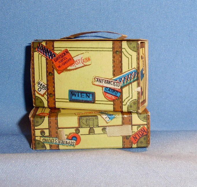 Cardboard Small Doll Dollhouse Luggage Made in Japan Cardboard Small Doll Dollhouse Luggage Made in Japan