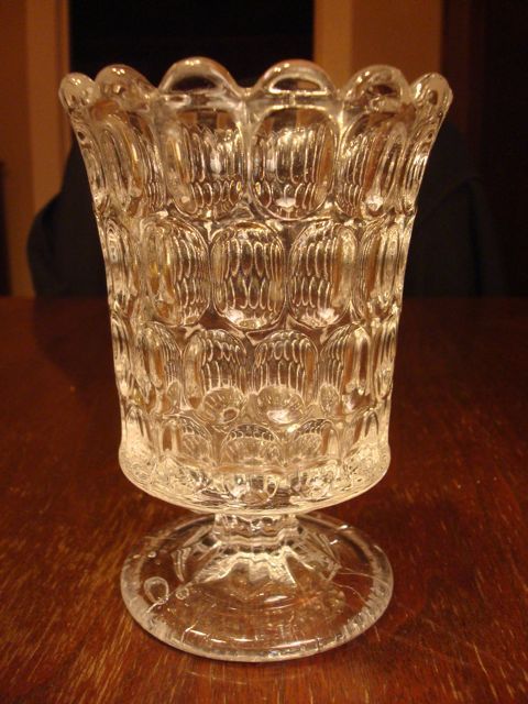 Antique ARGUS or THUMBPRINT Flint Glass Spoonholder EAPG Antique ARGUS or THUMBPRINT Flint Glass Spoonholder EAPG