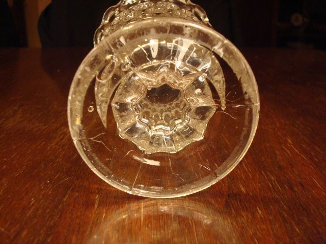Antique ARGUS or THUMBPRINT Flint Glass Spoonholder EAPG Antique ARGUS or THUMBPRINT Flint Glass Spoonholder EAPG