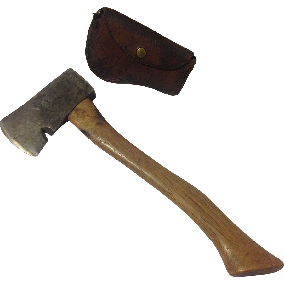 Vintage Collins Official Boy Scout Ax Axe Hatchet & Leather Sheath