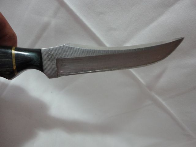 Anza Hunting Knife and sheath green wood grain handle Anza Hunting Knife and sheath green wood grain handle