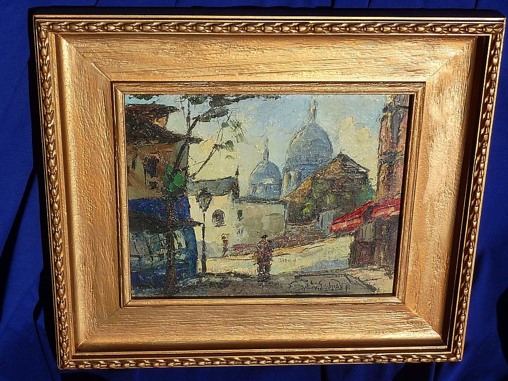 Paris Montmartre impressionist oil painting signed listed artist R.Vandenbulcke Paris Montmartre impressionist oil painting signed listed artist R.Vandenbulcke