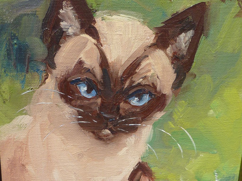 Cat art oil painting by California listed artist Lenore Beran (1925-2005) Cat art oil painting by California listed artist Lenore Beran (1925-2005)