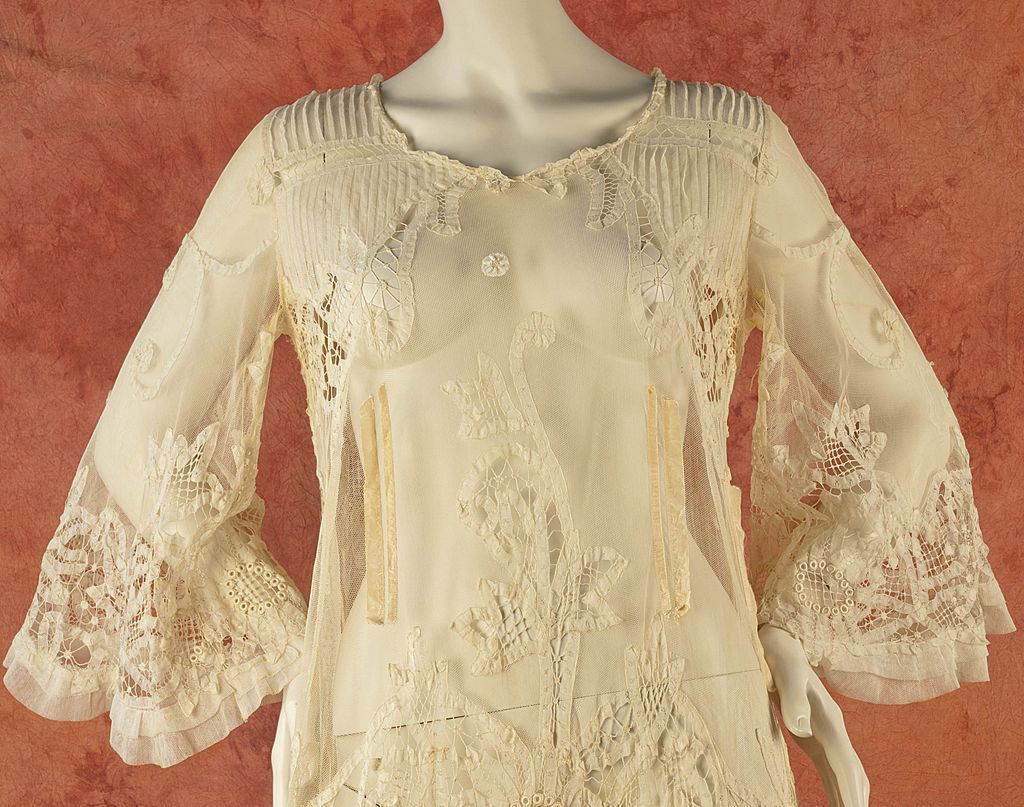 Ethereal Battenberg Lace and Tulle Dress, circa 1915 Ethereal Battenberg Lace and Tulle Dress, circa 1915