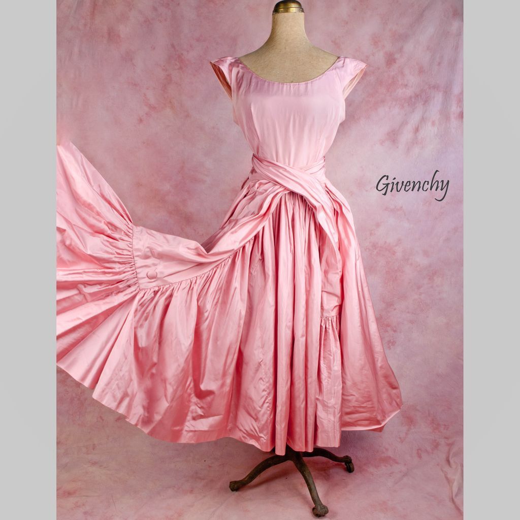 Reserved HB- Important 1950's Hubert de Givenchy Couture Pink Silk Dress *No. 4410 Reserved HB- Important 1950's Hubert de Givenchy Couture Pink Silk Dress *No. 4410