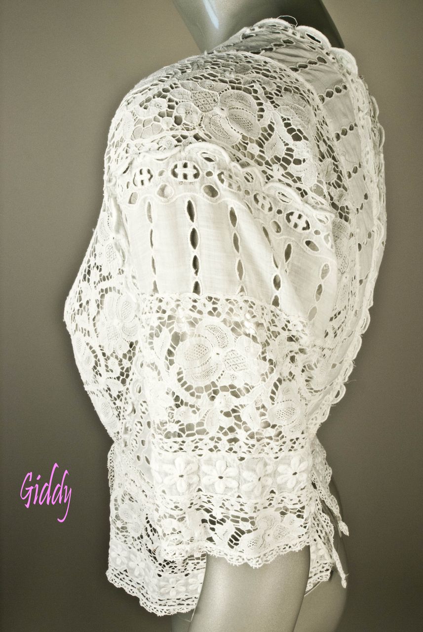 Exceptional Edwardian White Mixed Lace *Eyelet Blouse Exceptional Edwardian White Mixed Lace *Eyelet Blouse