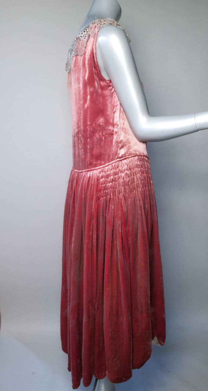 1920's Silk Velvet Flapper Dress *Dusty Rose *Lame *Paste Appliques 1920's Silk Velvet Flapper Dress *Dusty Rose *Lame *Paste Appliques