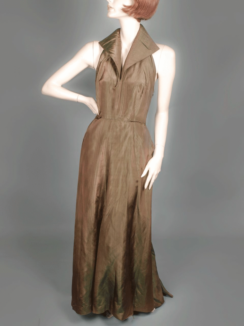 House of Worth Gown and Jacket Silk Moire 1940's from giddy on Ruby Lane