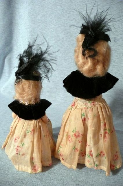 Matching Pair of Small Composition Dolls Matching Pair of Small Composition Dolls