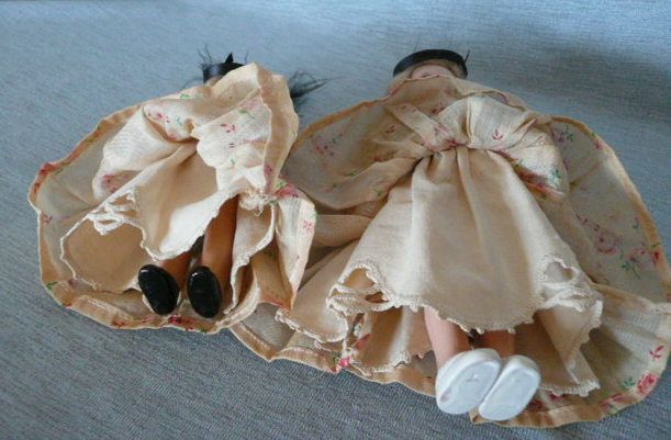 Matching Pair of Small Composition Dolls Matching Pair of Small Composition Dolls