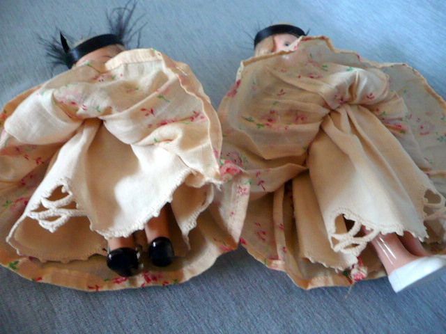 Matching Pair of Small Composition Dolls Matching Pair of Small Composition Dolls
