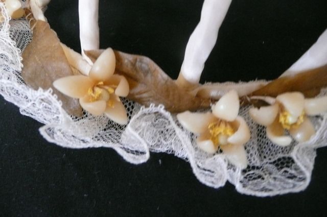 Vintage Wedding Cap with Wax Flowers Vintage Wedding Cap with Wax Flowers