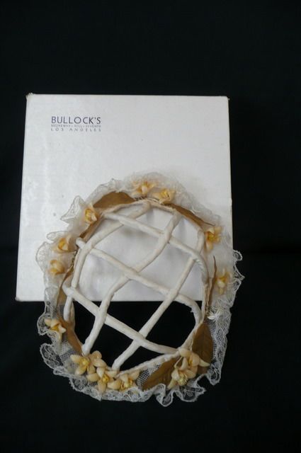 Vintage Wedding Cap with Wax Flowers Vintage Wedding Cap with Wax Flowers