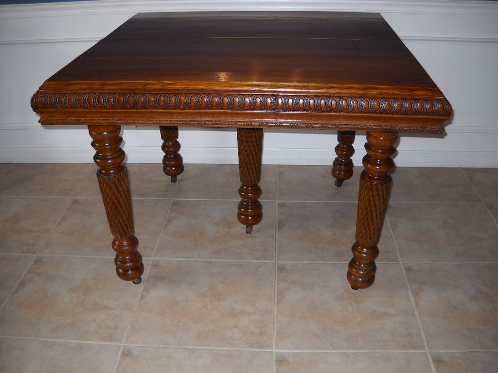 Beautiful Carved Oak Dining Table With Leaves Beautiful Carved Oak Dining Table With Leaves