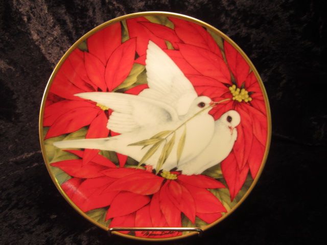 "Christmas Doves" Plate by Maureen Jensen, 1990 "Christmas Doves" Plate by Maureen Jensen, 1990