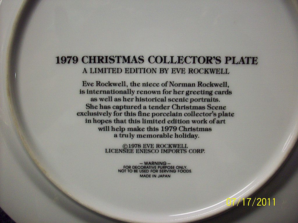 Eve Rockwell 1979 Christmas Collector's Plate Eve Rockwell 1979 Christmas Collector's Plate