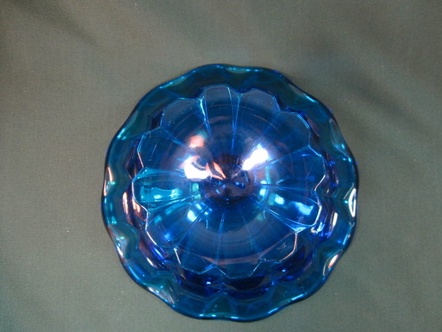 Fenton Colonial Blue Valencia Footed Bowl Fenton Colonial Blue Valencia Footed Bowl