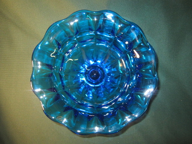 Fenton Colonial Blue Valencia Footed Bowl Fenton Colonial Blue Valencia Footed Bowl