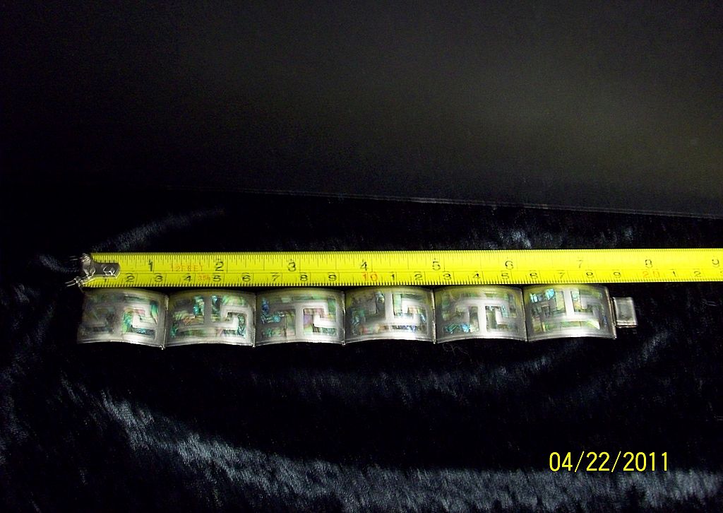 Sterling Abalone Hinged Sectioned Bracelet Sterling Abalone Hinged Sectioned Bracelet