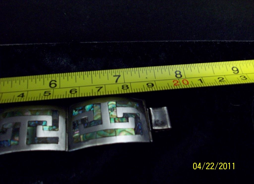 Sterling Abalone Hinged Sectioned Bracelet Sterling Abalone Hinged Sectioned Bracelet