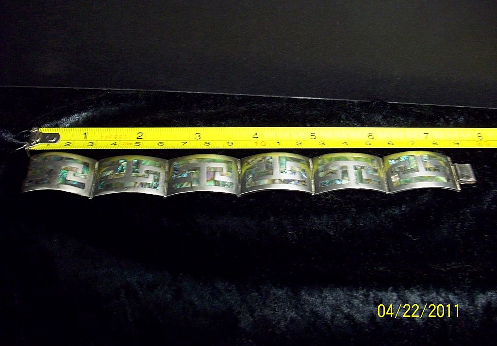 Sterling Abalone Hinged Sectioned Bracelet Sterling Abalone Hinged Sectioned Bracelet