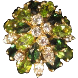 Peridot, Tourmaline & Diamond Ring in 18KT Gold Peridot, Tourmaline & Diamond Ring in 18KT Gold