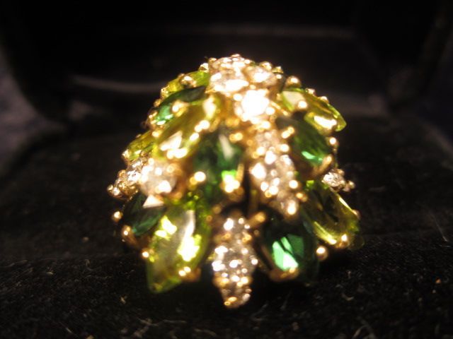 Peridot, Tourmaline & Diamond Ring in 18KT Gold Peridot, Tourmaline & Diamond Ring in 18KT Gold