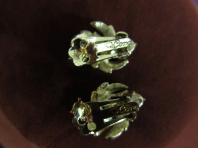 Coro goldtone and Rhinestone earrings Coro goldtone and Rhinestone earrings