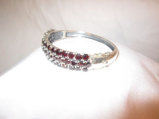 Garnet and Sterling Silver Bracelet Garnet and Sterling Silver Bracelet