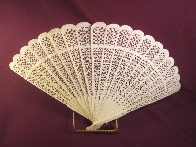 Ladies Oriental Carved Fan 1905 Ladies Oriental Carved Fan 1905
